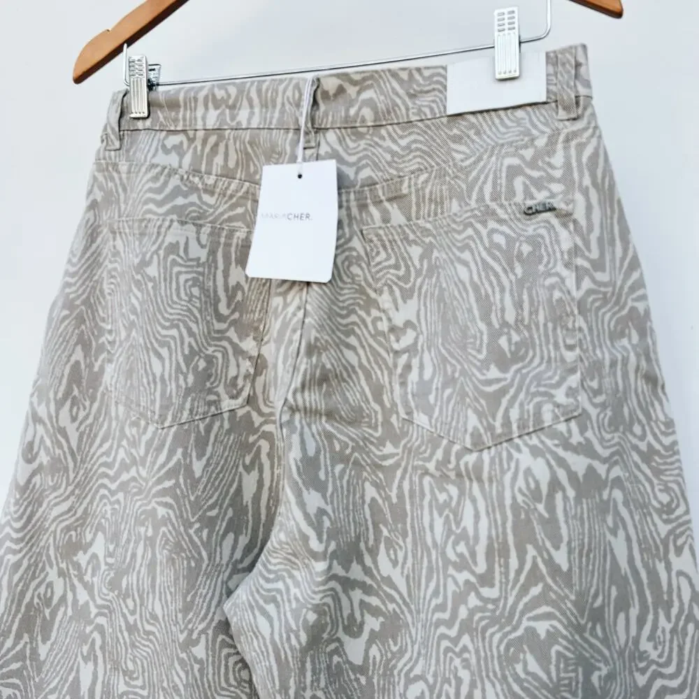 High-Rise Relaxed Cargo Pants — Beige Woodgrain - Picture 9 of 15
